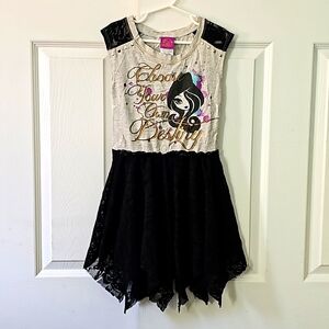 Preowned Ever After High One Piece Dress – Size Small, Grey & Black